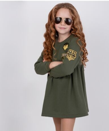 Vestido afelpado militar - Nekenia