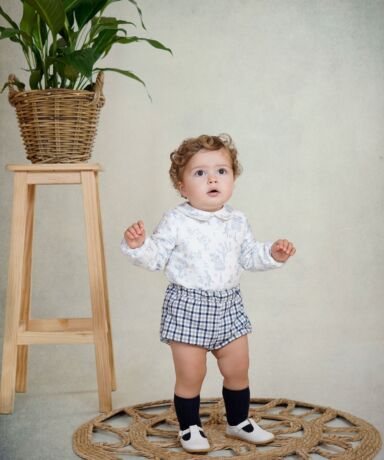 Conjunto bebé niño estampado azul y cuadros – DBB Collection